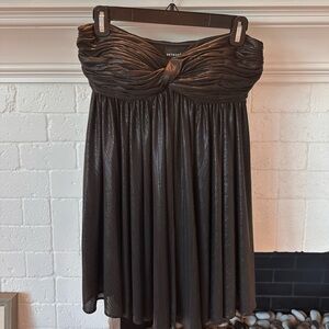 Retrofête Kaiser Mini Dress in Liquid Black. Size S.